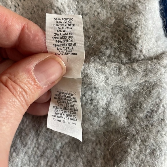 Aerie Fuzzy Open Front Cozy Knit Cardigan Gray Womens Size Large Wool Alpaca - Picture 4 of 10